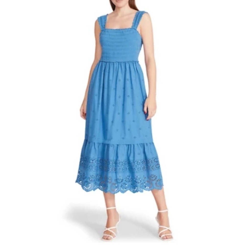 Betsey Johnson Sleeveless Smocked Midi Dress